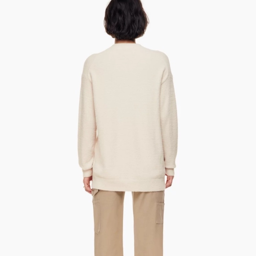 Aritzia Wilfred Blue Fuzzy Button-Up Cardigan XS Preppy Soft Hush Knit - Picture 9 of 14